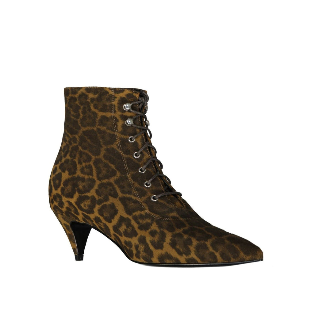 Saint Laurent Kiki Lace-Up Ankle Boots