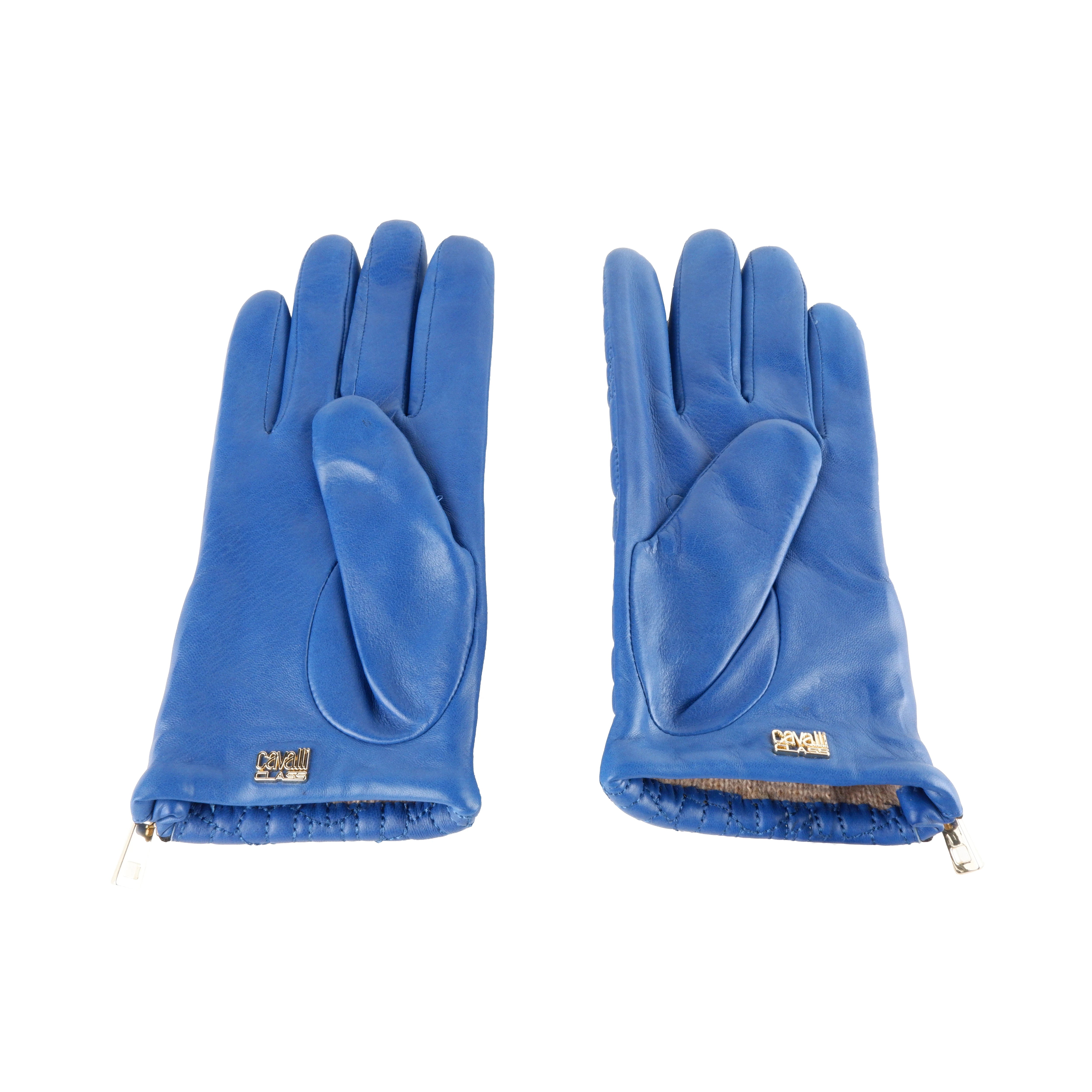 Cavalli Class Gloves Blue Woman