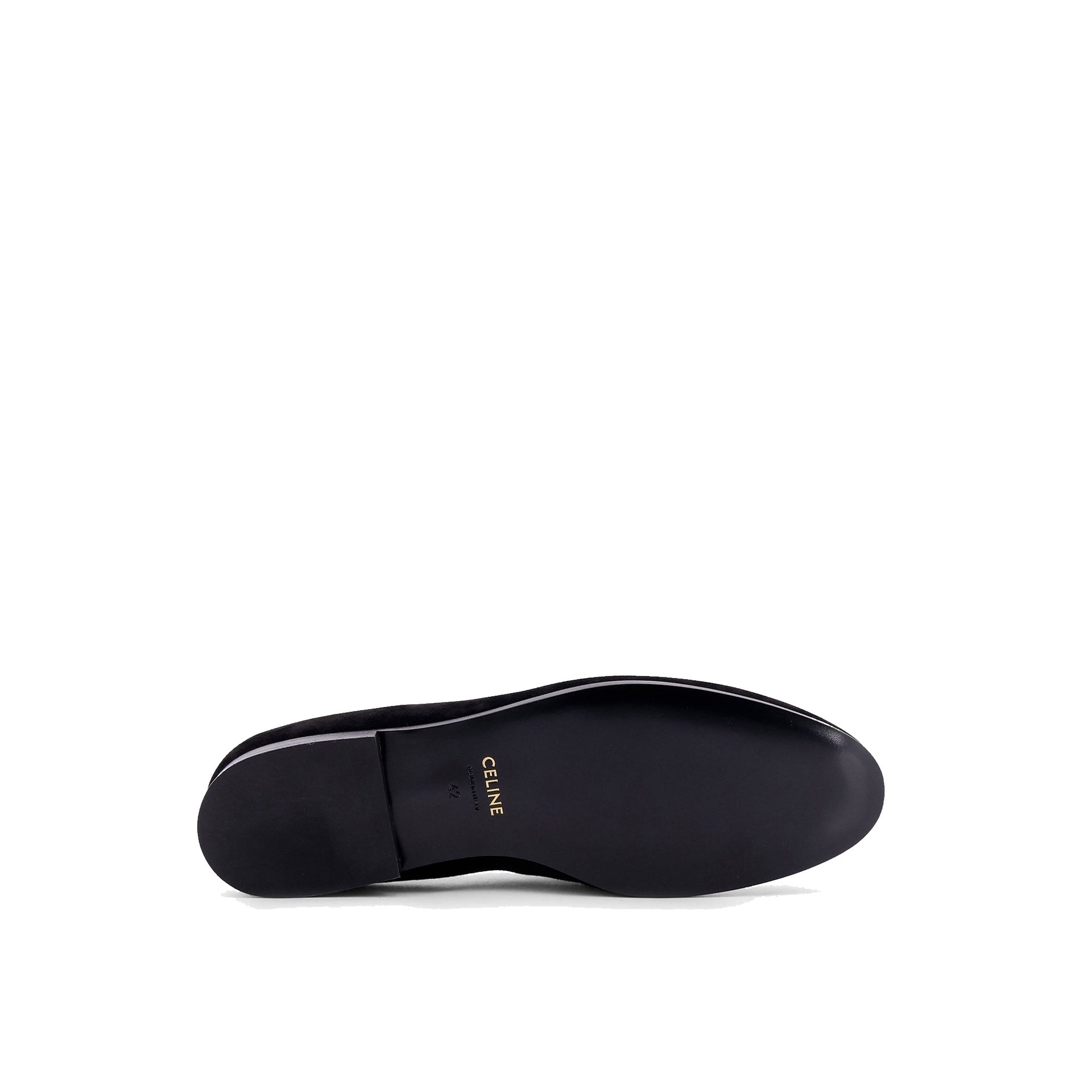 Celine Velvet Loafers With Embroidered Triomphe Logo