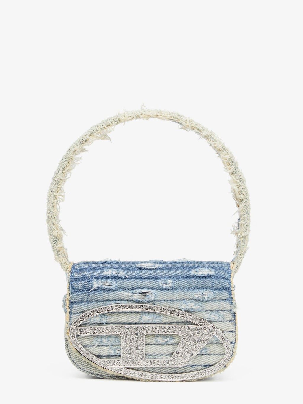 Diesel 1DR denim shoulder bag with used effect