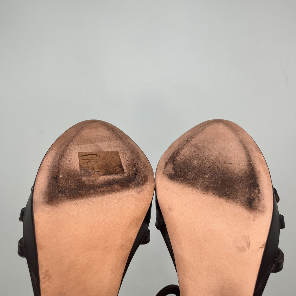 Sergio Rossi Leather Cut Out Farrah Sandals