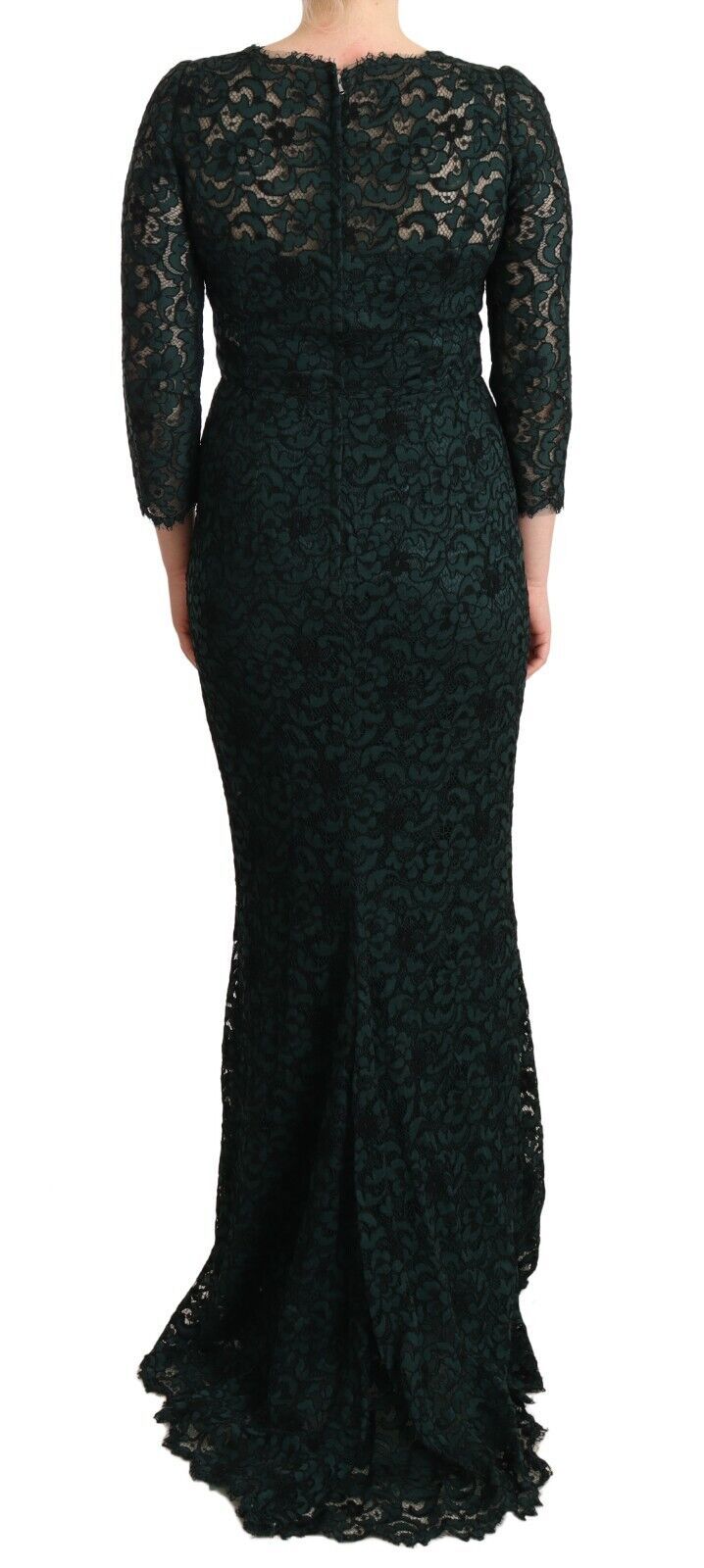 Dolce &amp; Gabbana Elegantes bodenlanges Spitzenkleid mit V-Ausschnitt