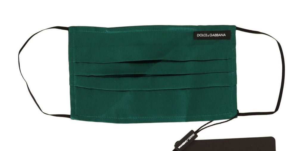 Dolce &amp; Gabbana – Smaragdgrüne, plissierte Gesichtsmaske aus Seide