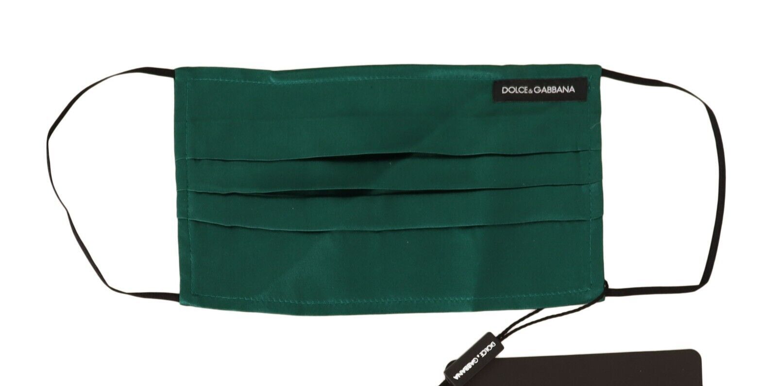 Dolce &amp; Gabbana – Smaragdgrüne, plissierte Gesichtsmaske aus Seide