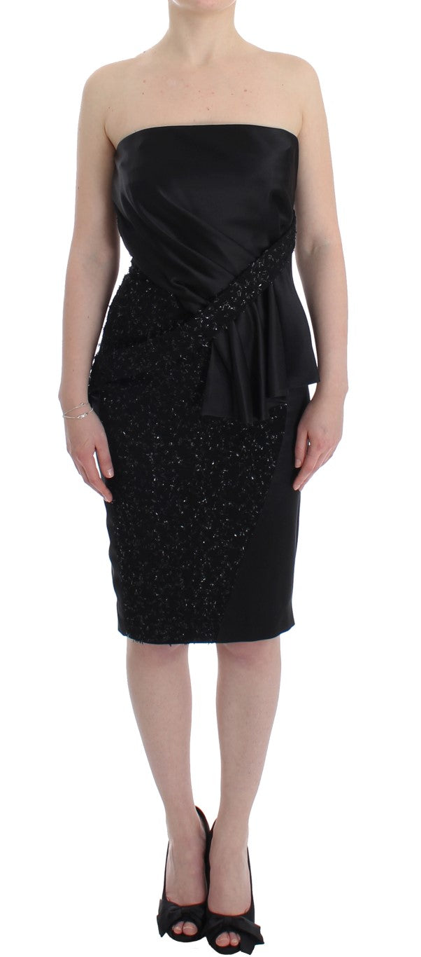 Masha Ma elegantes trägerloses schwarzes Kleid