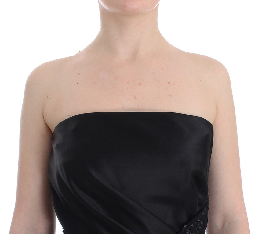 Masha Ma elegantes trägerloses schwarzes Kleid