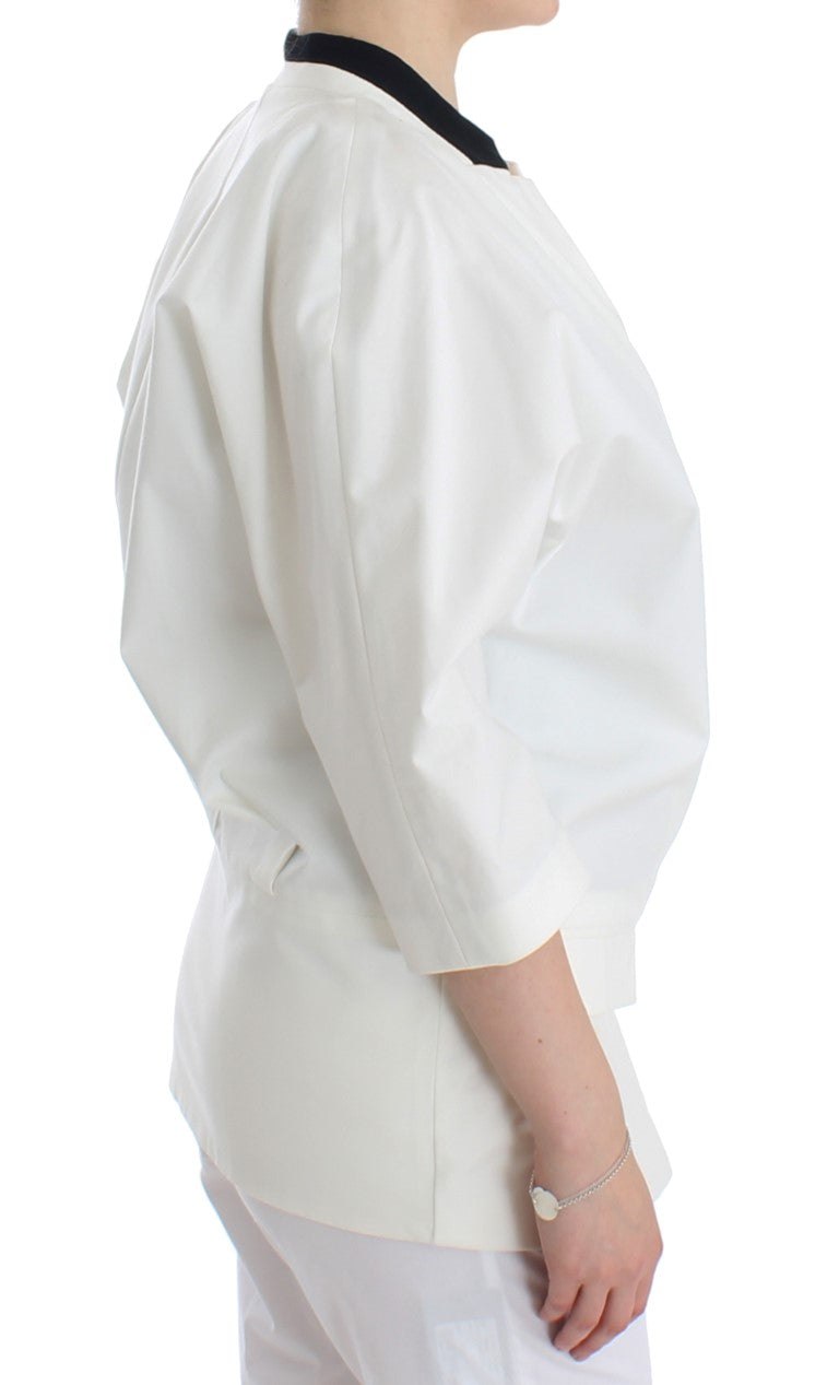 Andrea Pompilio Schicker Blazer aus weißer Baumwollmischung