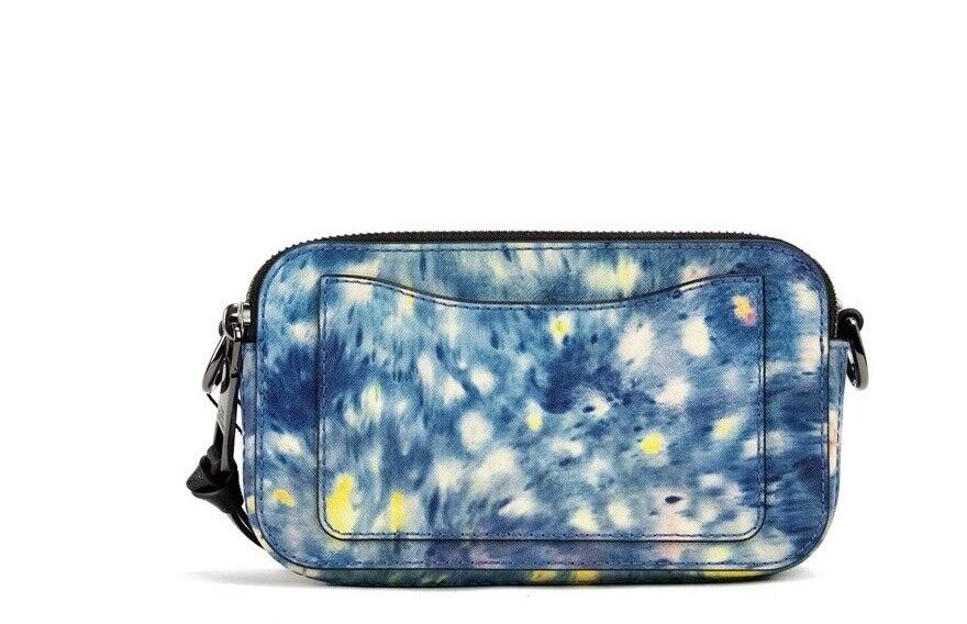 Marc Jacobs The Snapshot Tasche – Schultertasche aus bedrucktem Leder in Aquarellblau