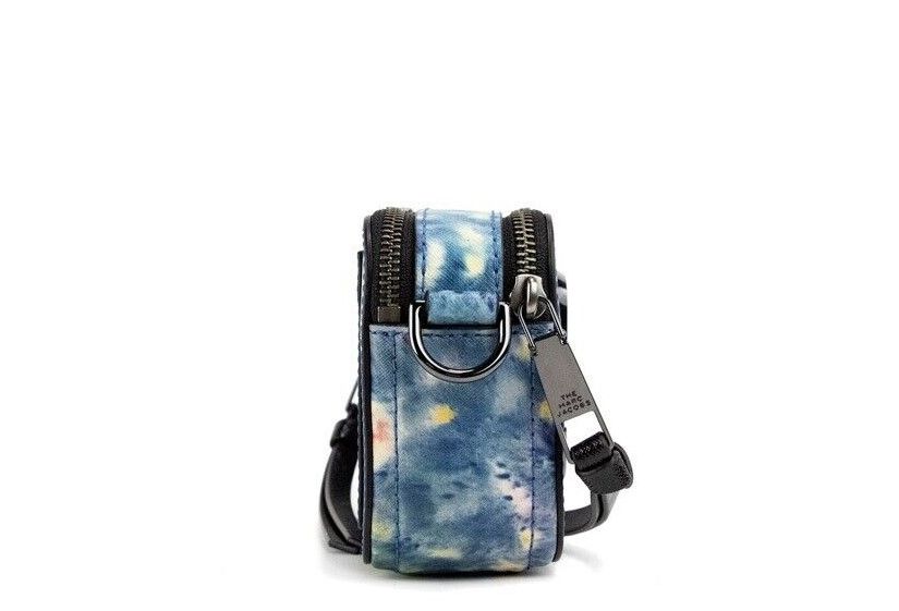 Marc Jacobs The Snapshot Tasche – Schultertasche aus bedrucktem Leder in Aquarellblau