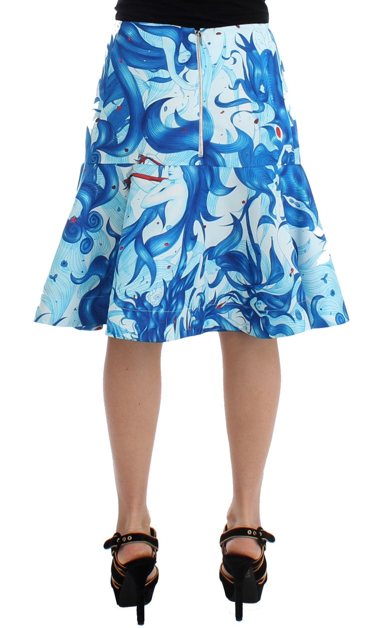 Eleganter knielanger Rock mit Fresco-Print von Koonhor