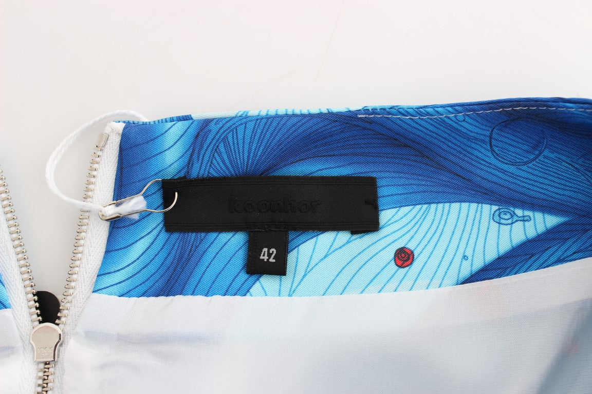 Eleganter knielanger Rock mit Fresco-Print von Koonhor