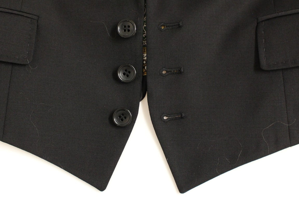 Dolce &amp; Gabbana – Eleganter schwarzer Blazer aus Seidenmischung mit Schaldetail auf der Rückseite