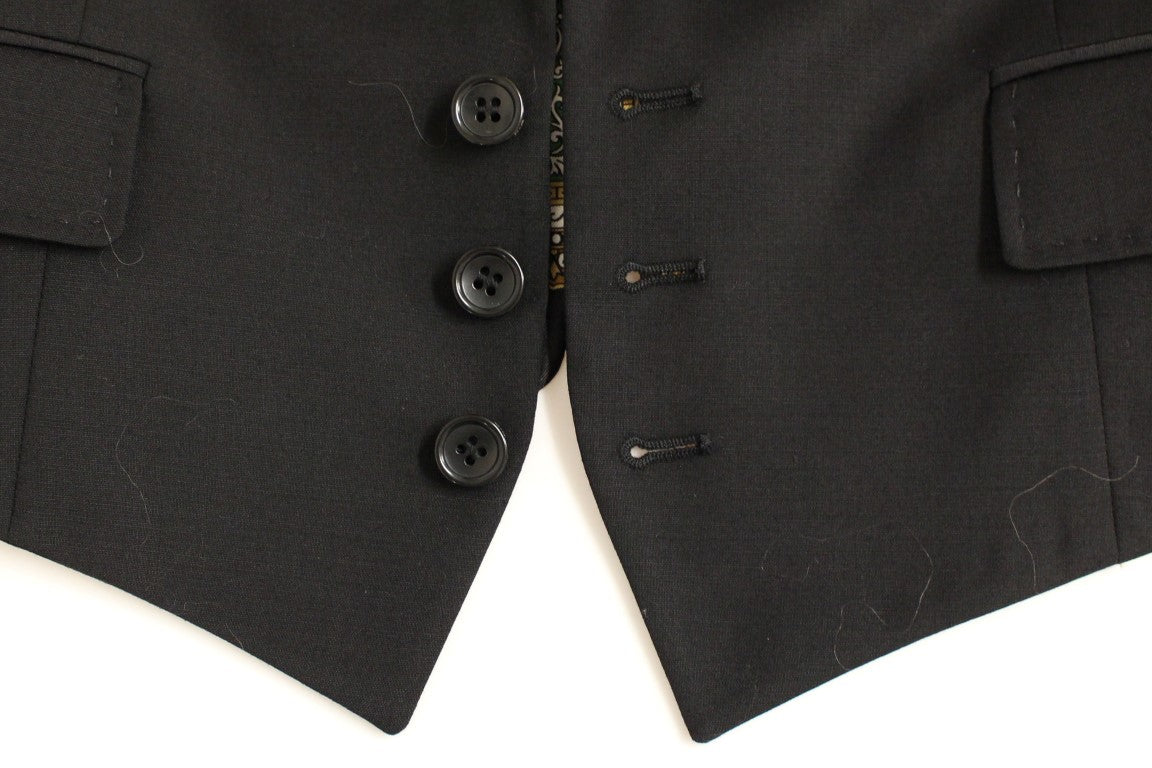 Dolce &amp; Gabbana – Eleganter schwarzer Blazer aus Seidenmischung mit Schaldetail auf der Rückseite