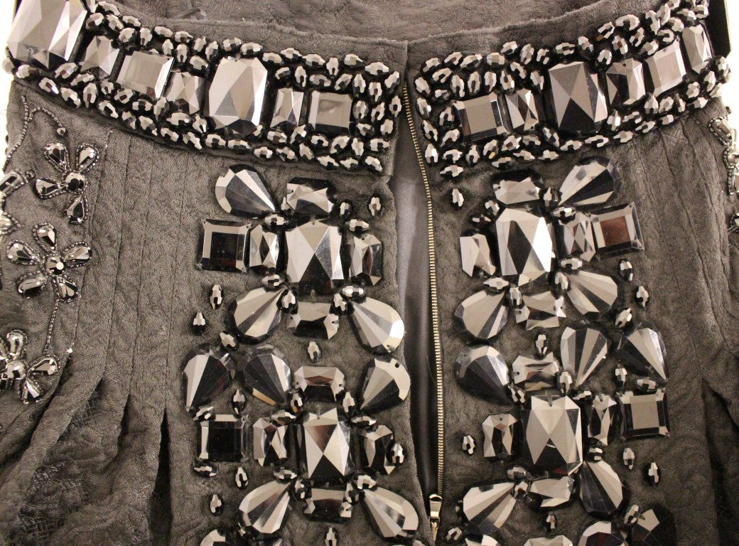 Dolce &amp; Gabbana – Schwarzer Meisterwerk-Rock mit Kristallverzierung
