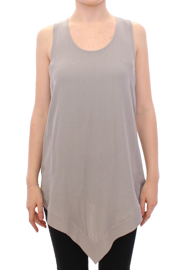 Comeforbreakfast Elegantes graues Viskose-Top – Zeitloser Stil
