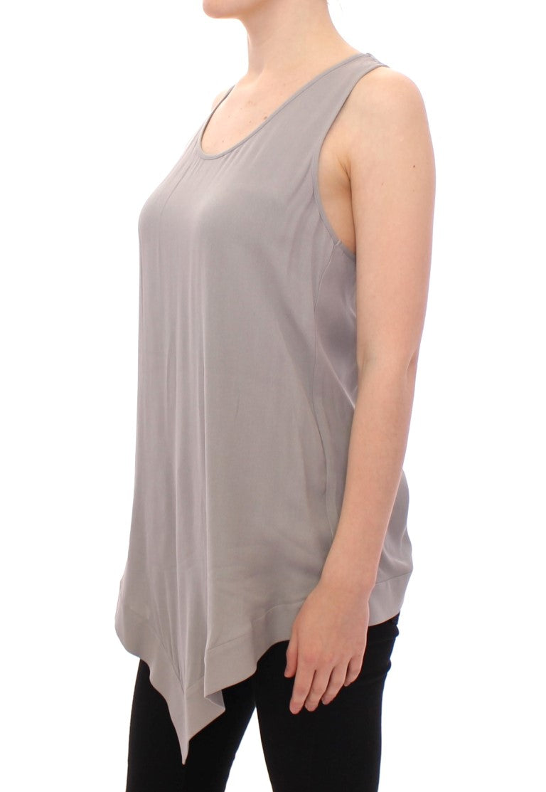 Comeforbreakfast Elegantes graues Viskose-Top – Zeitloser Stil