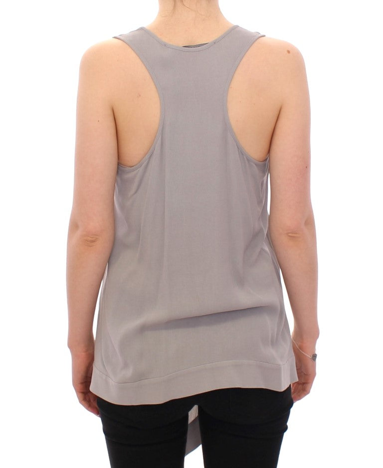 Comeforbreakfast Elegantes graues Viskose-Top – Zeitloser Stil