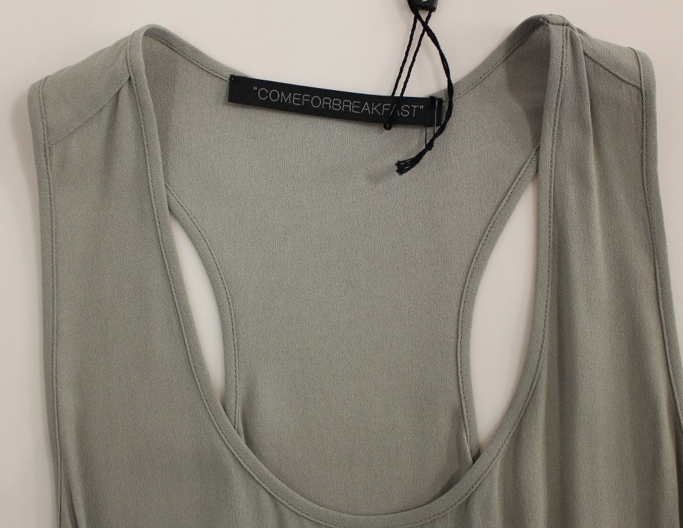 Comeforbreakfast Elegantes graues Viskose-Top – Zeitloser Stil