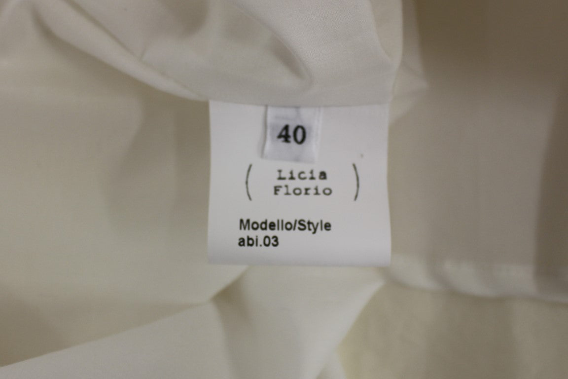 Licia Florio Elegantes Neckholder-Kleid in Teeweiß