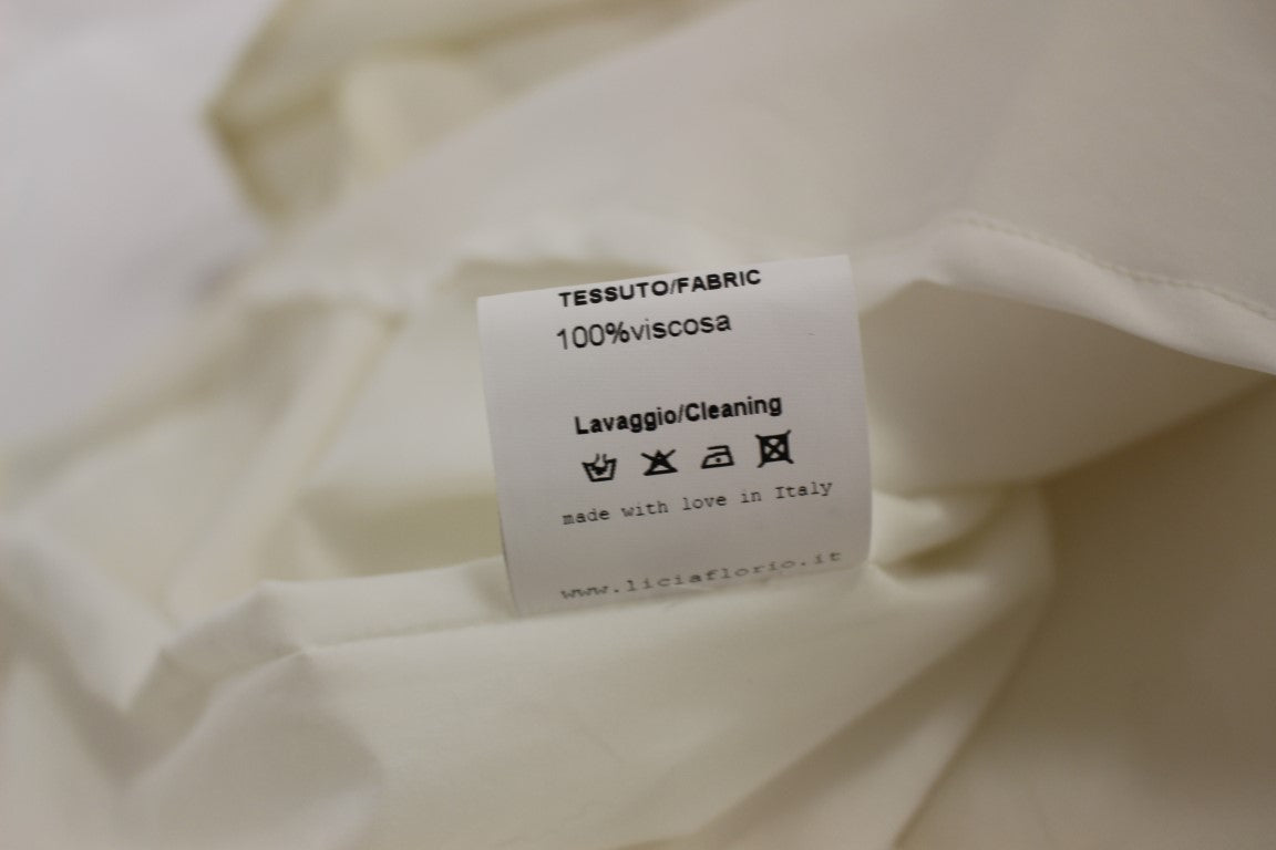 Licia Florio Elegantes Neckholder-Kleid in Teeweiß