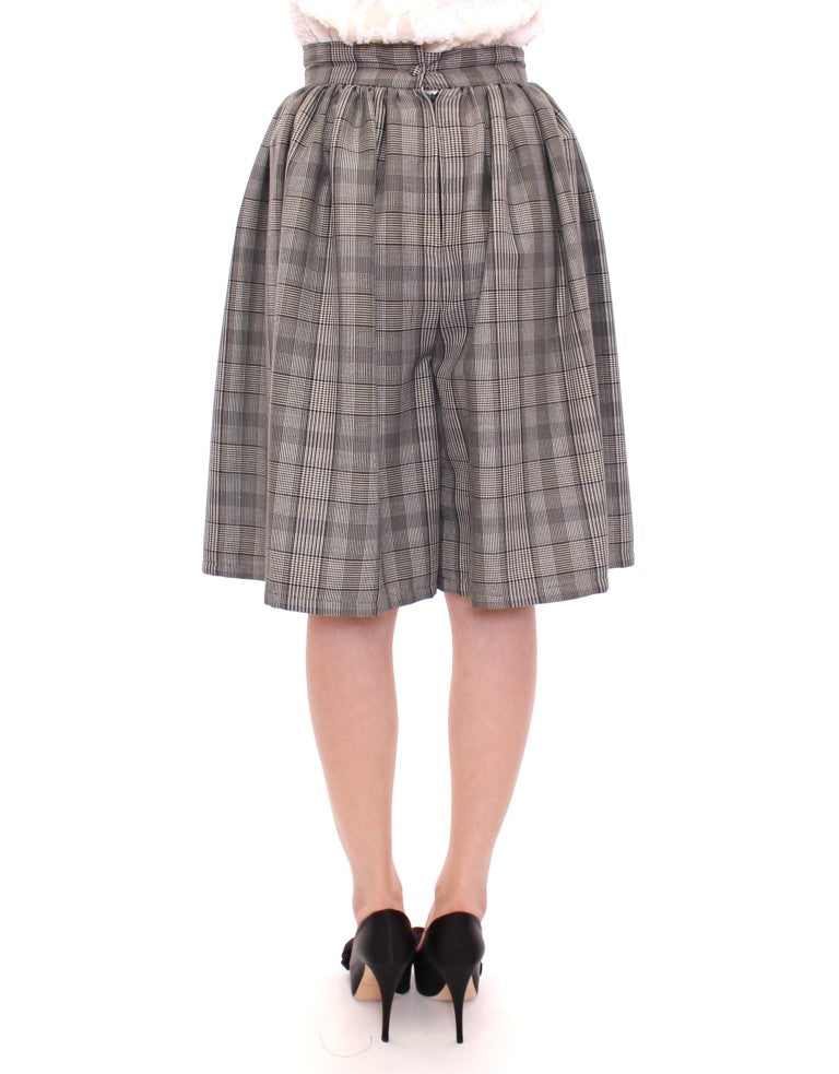 NOEMI ALEMÁN Eleganter grau karierter Shortsrock aus Wolle