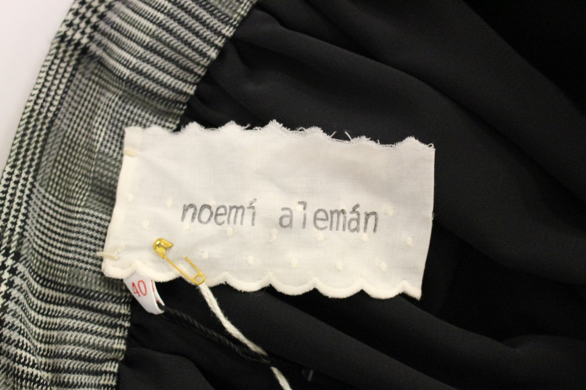 NOEMI ALEMÁN Eleganter grau karierter Shortsrock aus Wolle
