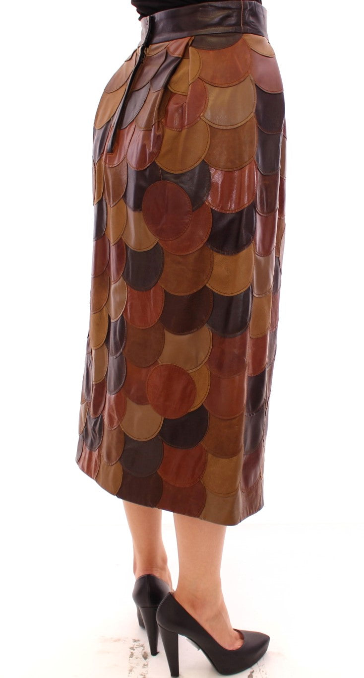 Dolce &amp; Gabbana Eleganter Patchworkrock aus Leder