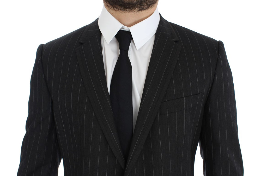 Dolce &amp; Gabbana Schicke grau gestreifte Blazerjacke aus Wolle