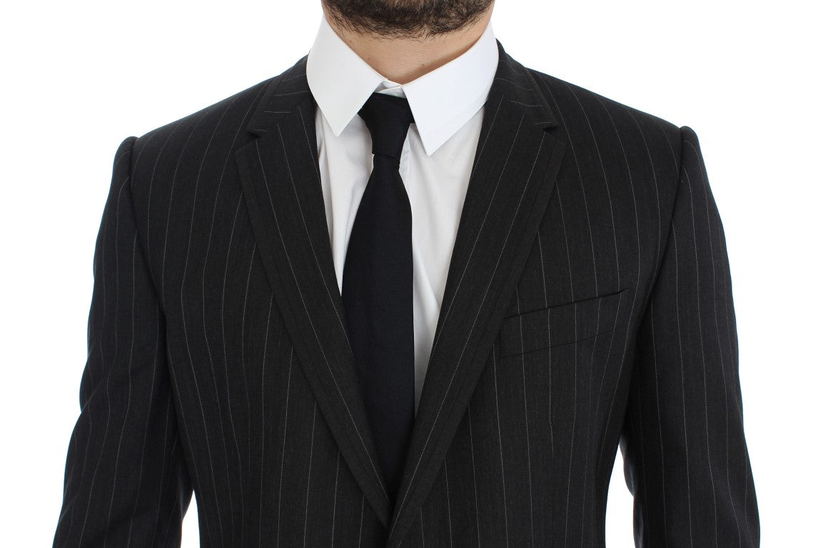 Dolce &amp; Gabbana Schicke grau gestreifte Blazerjacke aus Wolle