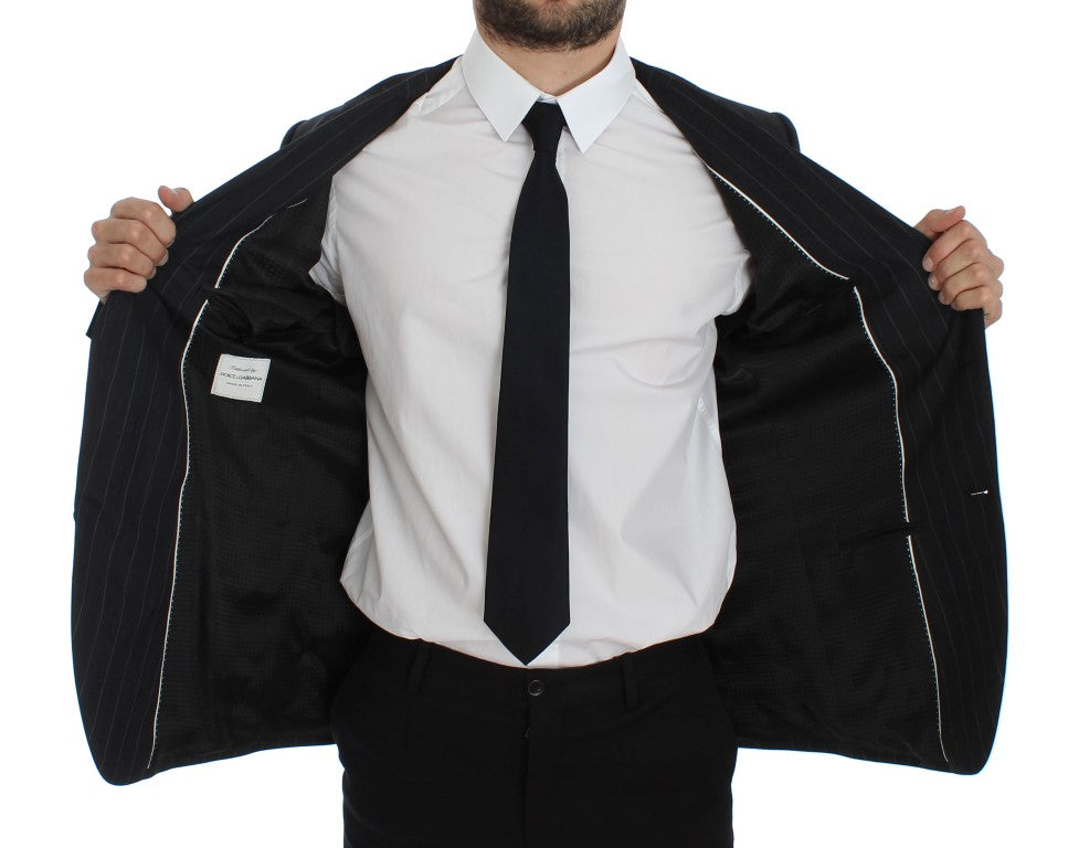 Dolce &amp; Gabbana Schicke grau gestreifte Blazerjacke aus Wolle