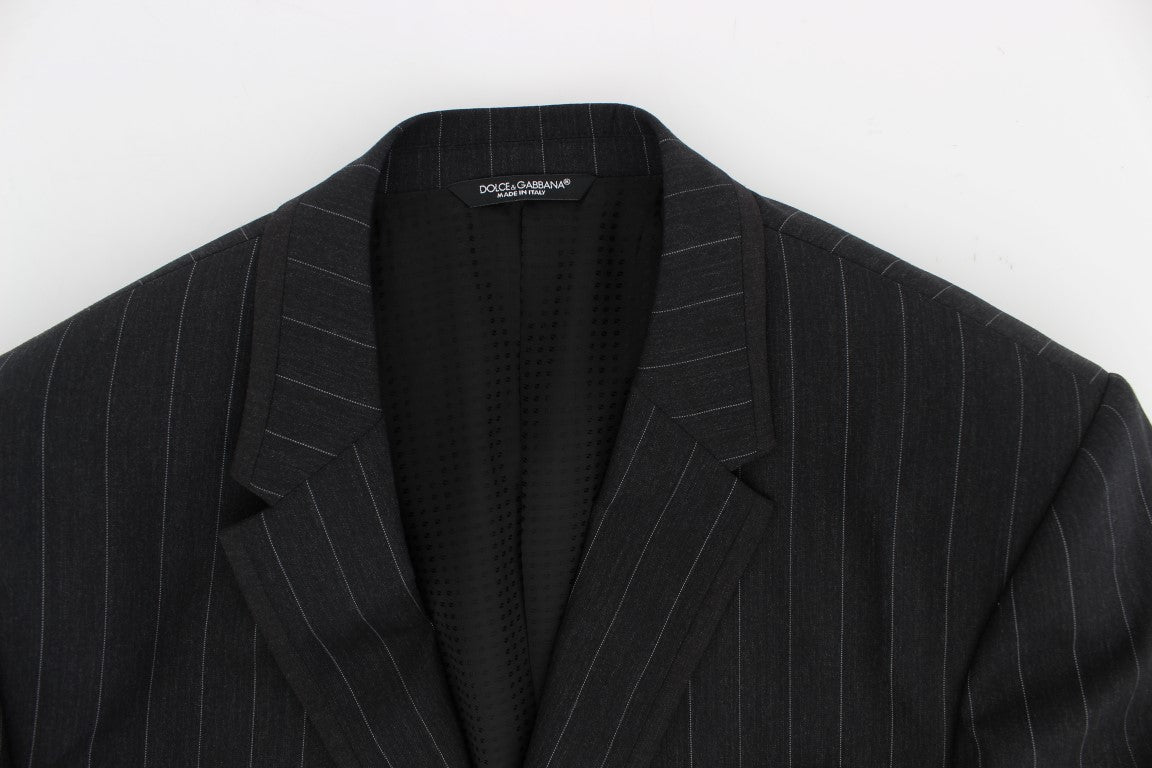 Dolce &amp; Gabbana Schicke grau gestreifte Blazerjacke aus Wolle