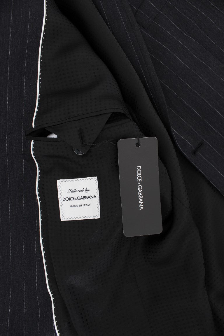 Dolce &amp; Gabbana Schicke grau gestreifte Blazerjacke aus Wolle