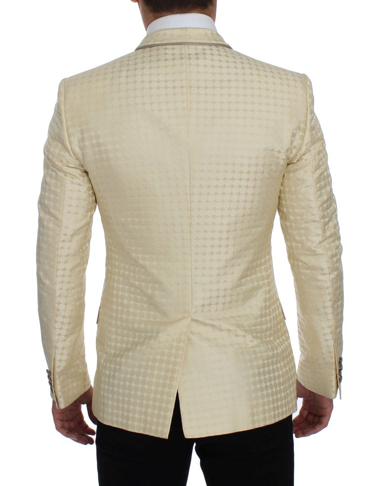 Dolce &amp; Gabbana – Eleganter Blazer und Weste in Beige mit Punkten