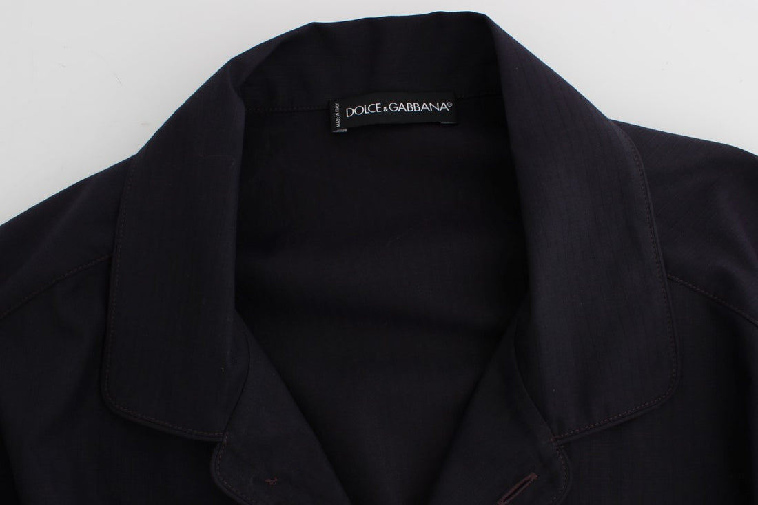 Dolce &amp; Gabbana Elegantes lila gestreiftes Baumwollnachthemd