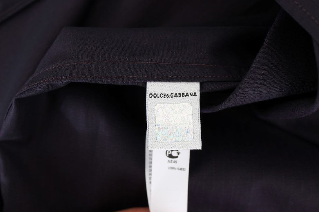 Dolce &amp; Gabbana Elegantes lila gestreiftes Baumwollnachthemd