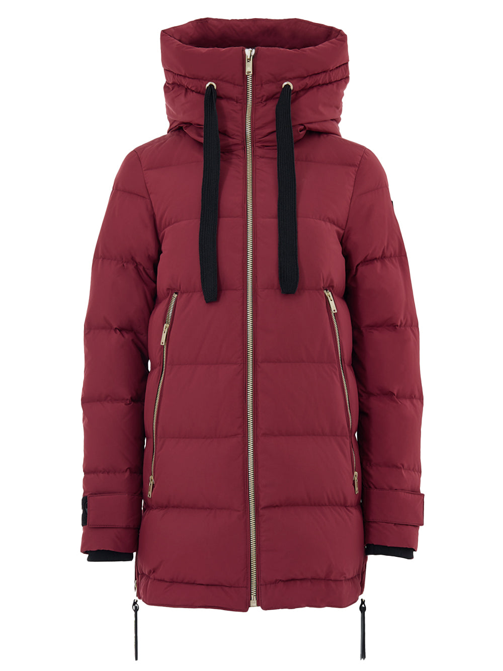 Burgundy Padded Down Jacket with Gold Zip by Moose Knuckles
