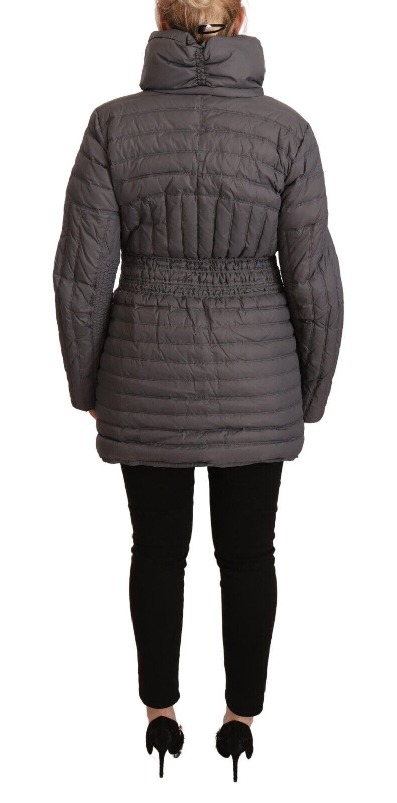 Roccobarocco Elegante Stepp-Langjacke mit Logo-Patch
