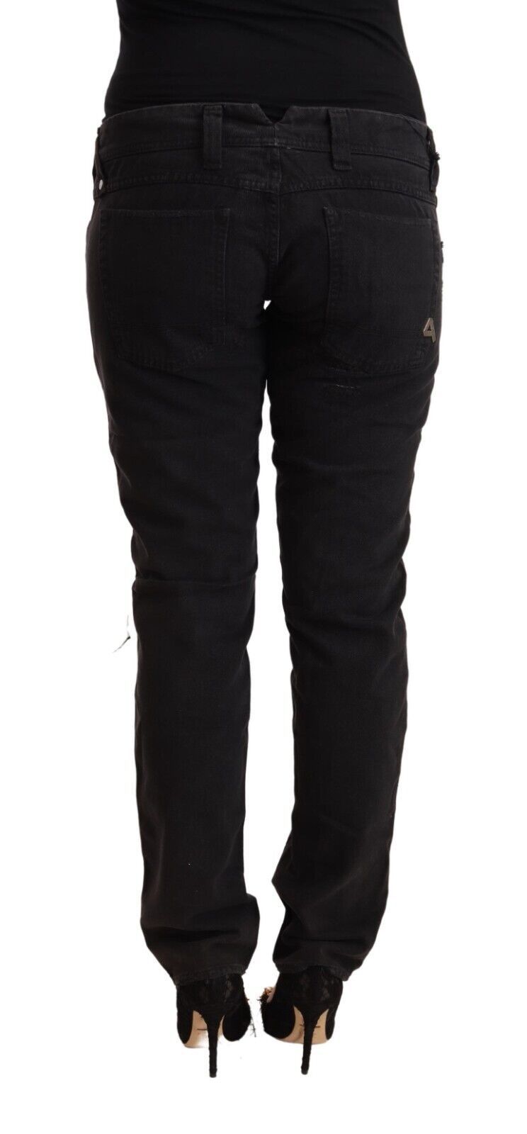 CYCLE Schicke Slim Fit Jeans mit niedriger Taille in Schwarz