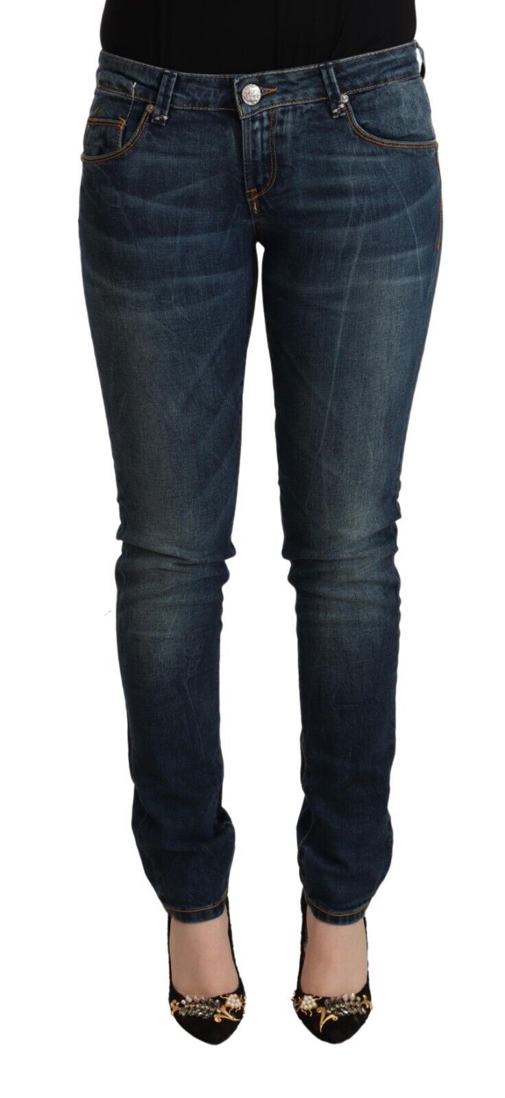 Acht Chic Slim-Fit Skinny Jeans mit niedriger Taille