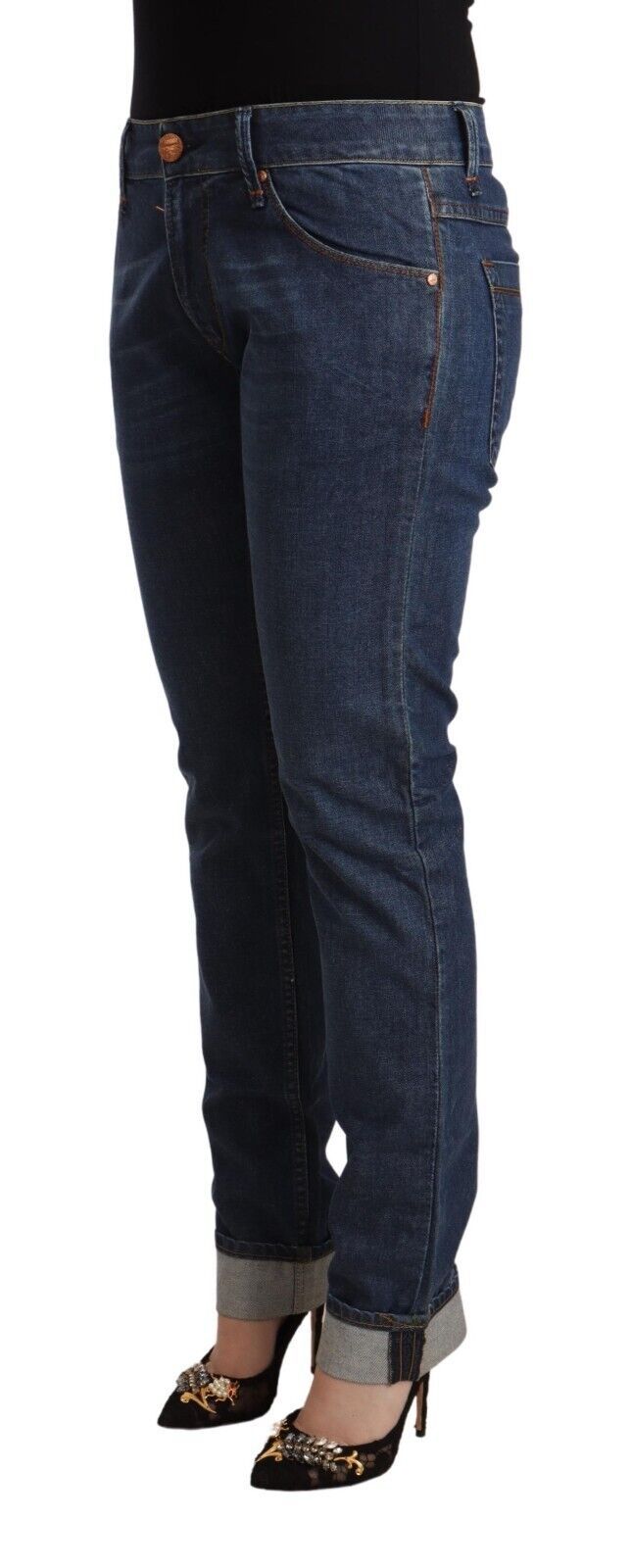 Acht elegante Skinny Denim mit mittlerer Taille