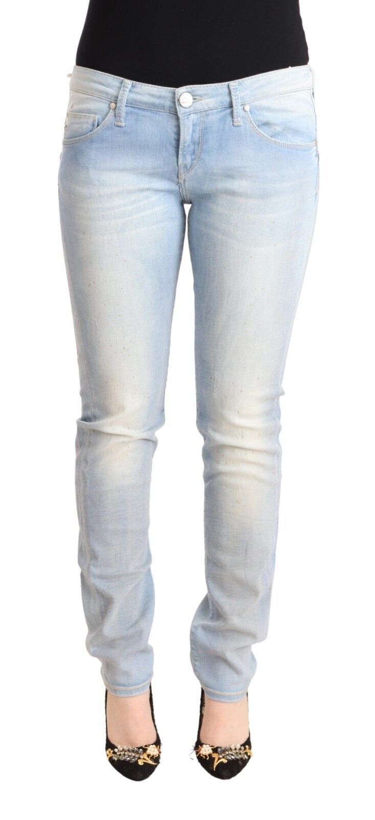 Acht Chic Low Waist Skinny Hellblauer Denim