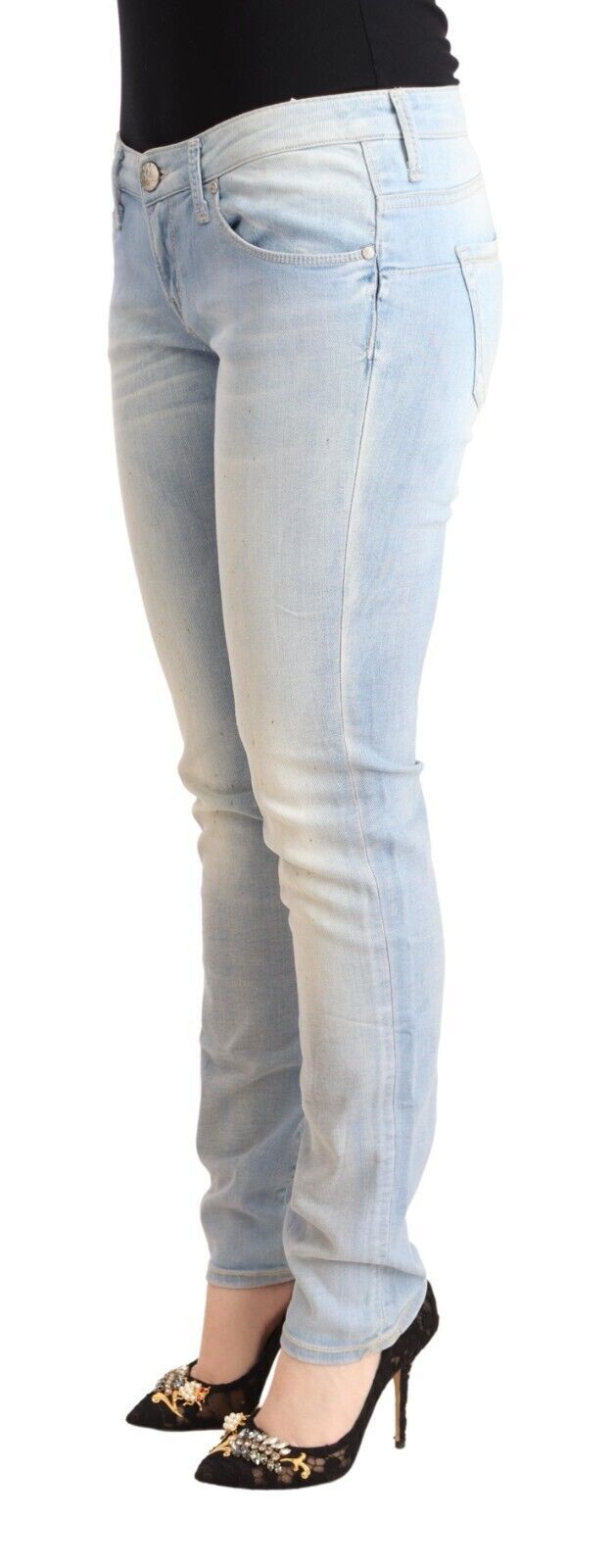 Acht Chic Low Waist Skinny Hellblauer Denim
