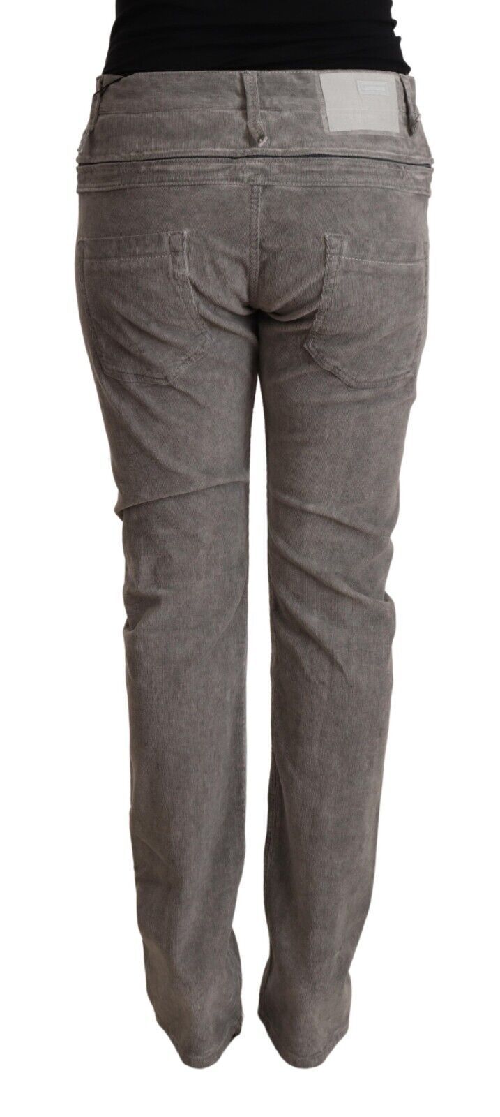 Acht Chic Graue Straight Fit Jeans mit hoher Taille