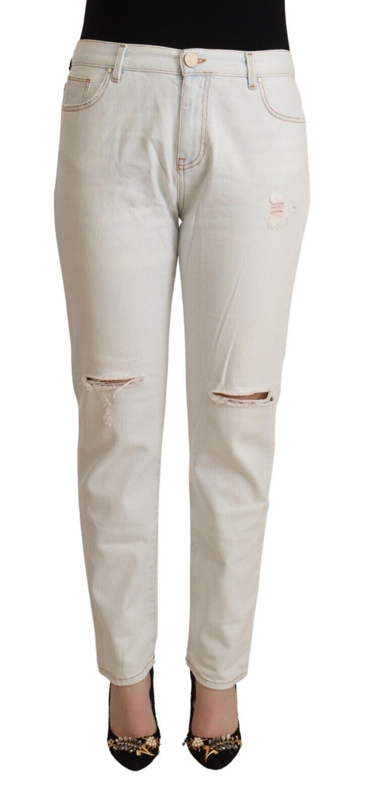PINKO – Weiße Skinny-Jeans mit mittlerer Taille