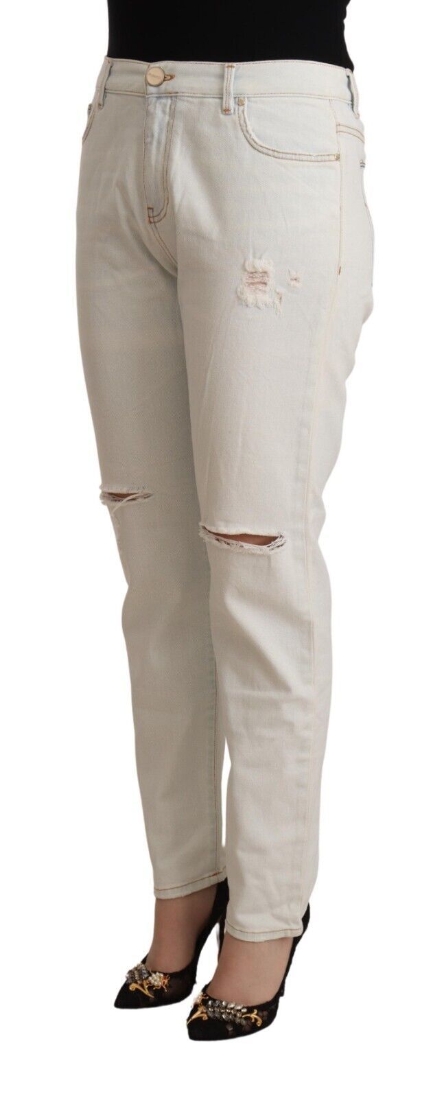 PINKO – Weiße Skinny-Jeans mit mittlerer Taille