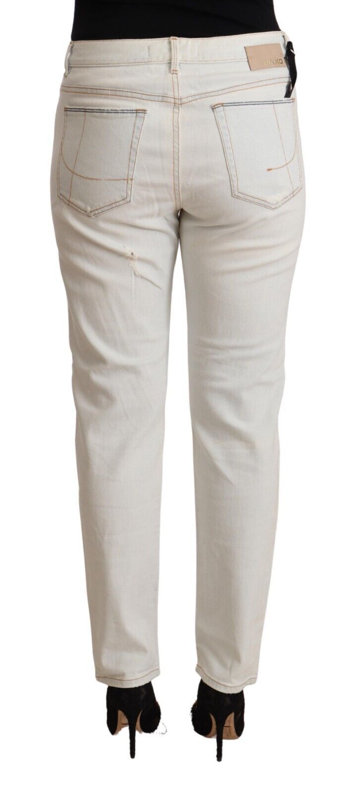 PINKO – Weiße Skinny-Jeans mit mittlerer Taille