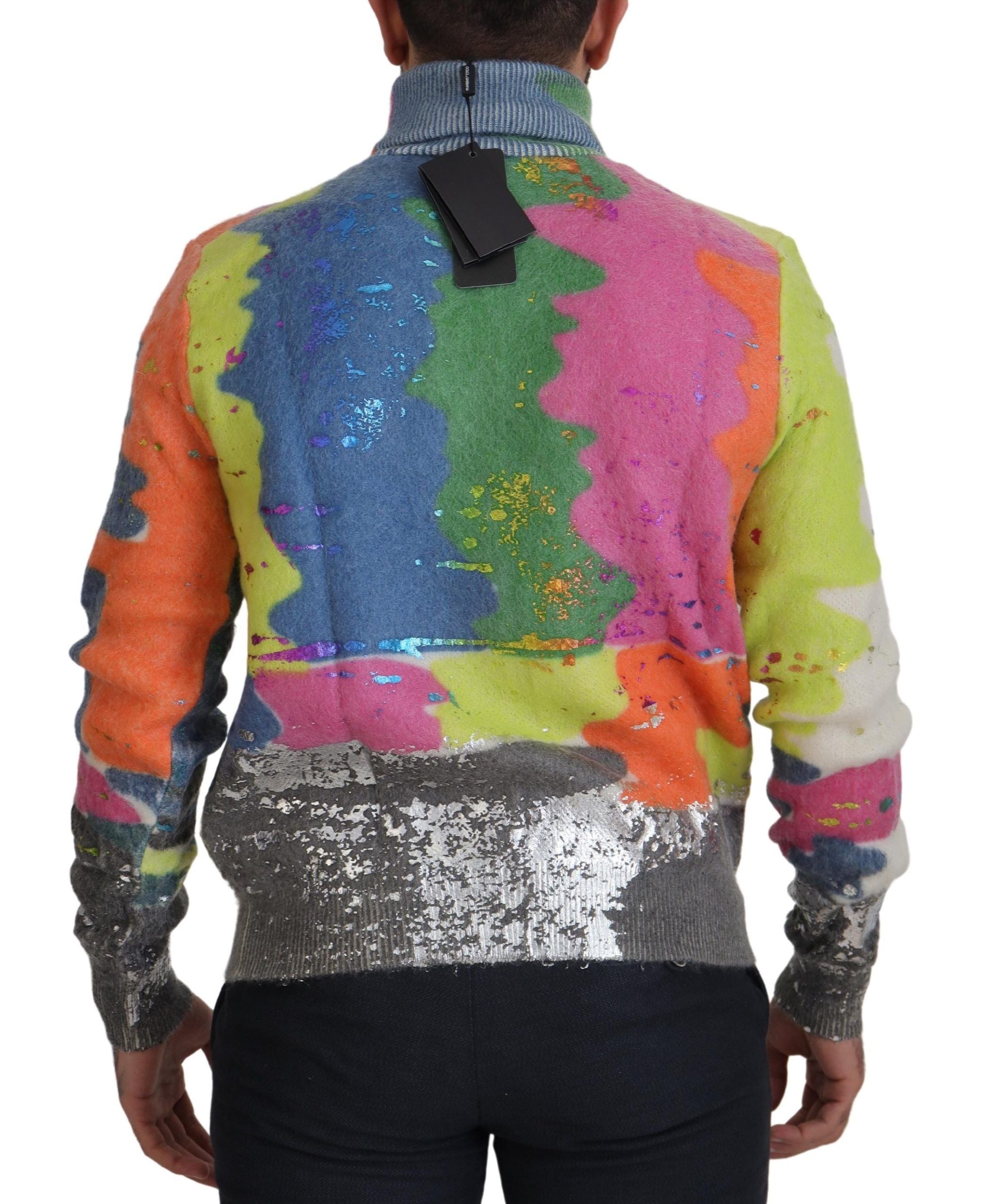 Dolce &amp; Gabbana Mehrfarbiger Rollkragenpullover mit TV-Motiv