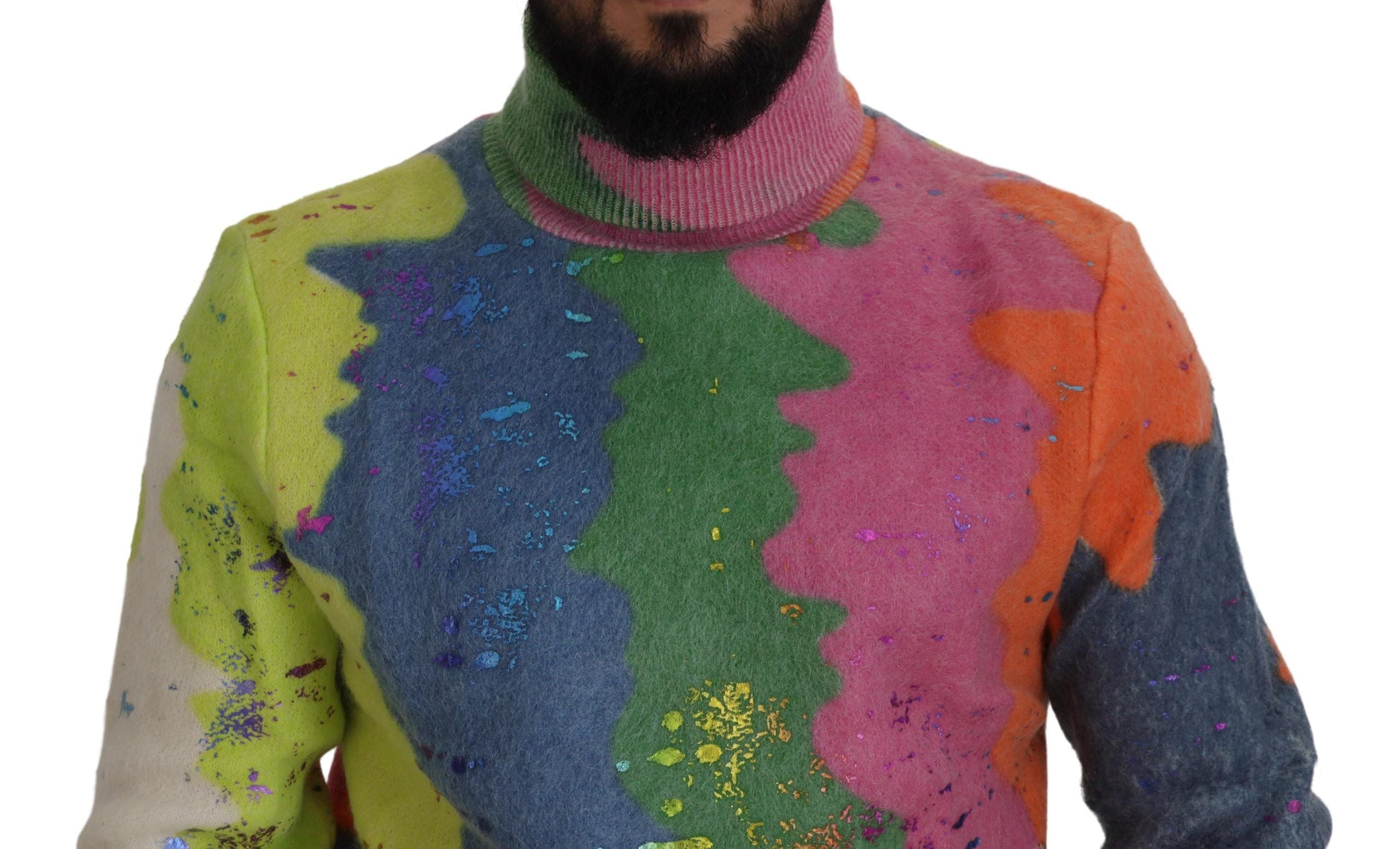 Dolce &amp; Gabbana Mehrfarbiger Rollkragenpullover mit TV-Motiv