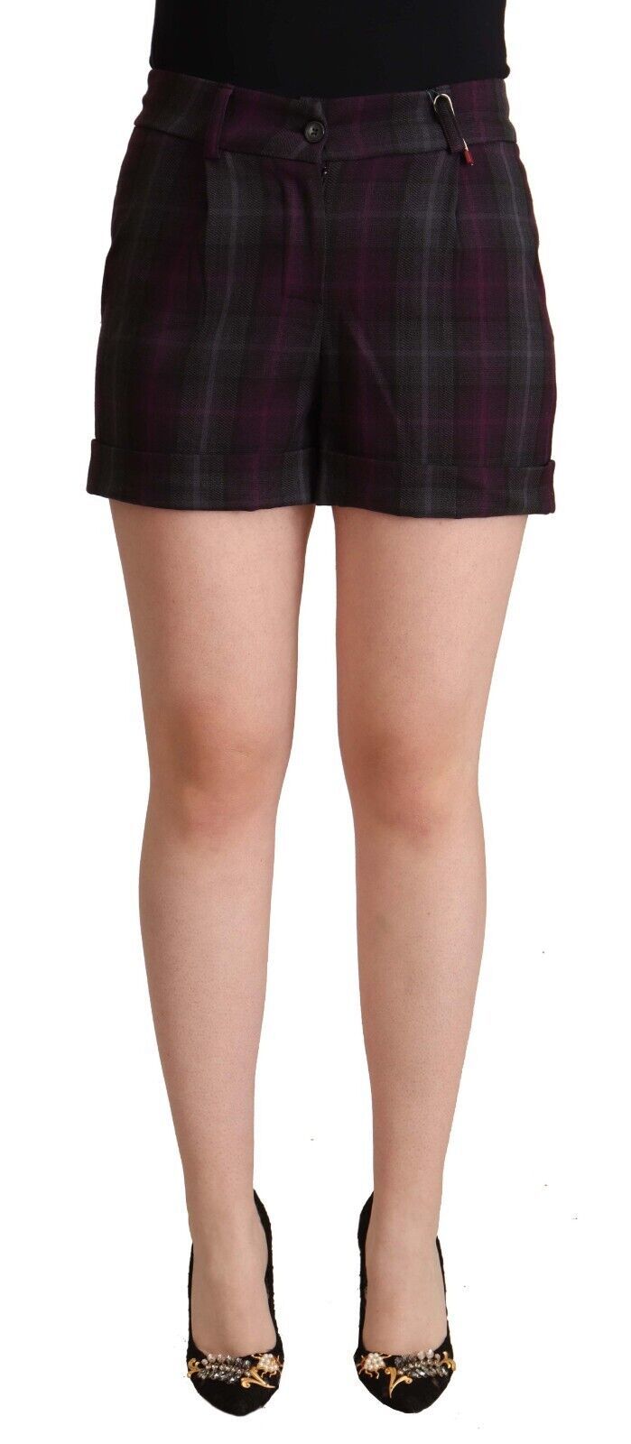 BENCIVENGA – Mehrfarbige Shorts mit mittlerer Taille und Karomuster