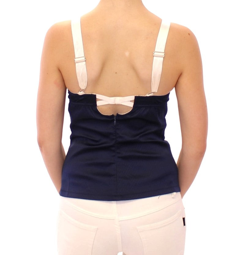 Dolce &amp; Gabbana – Blaues Stretch-Tanktop mit Matrosenmotiv